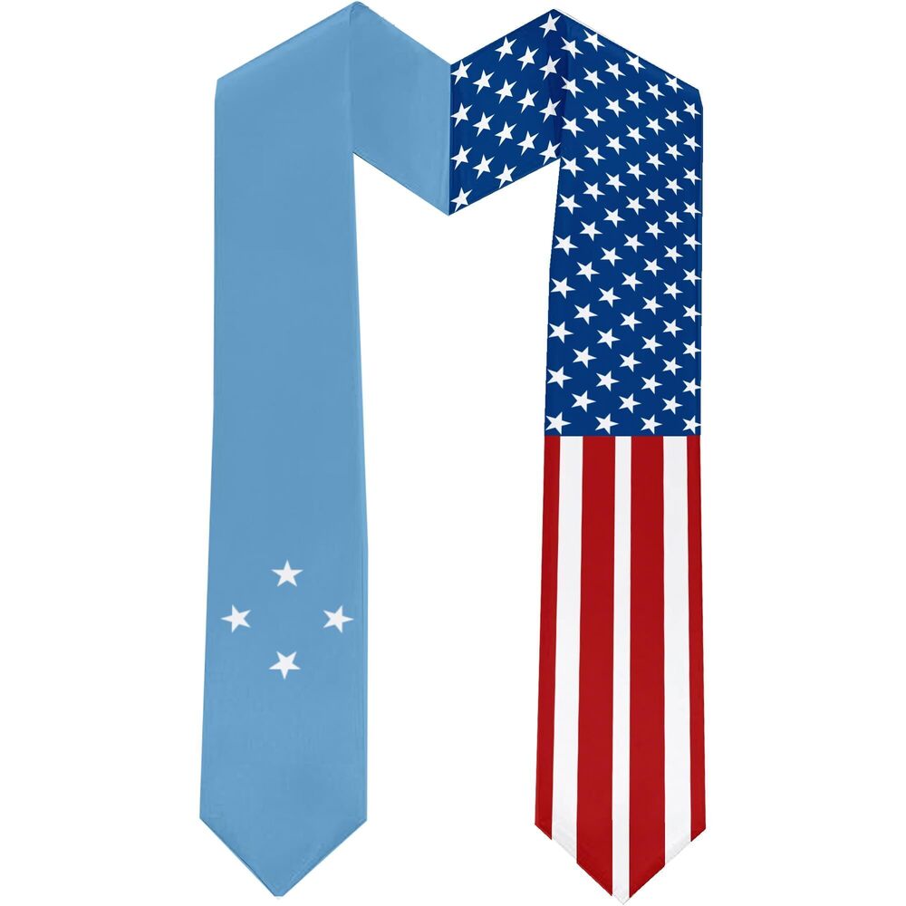 5859 2025 The Federated States of Micronesia Flag and USA Flag Graduation